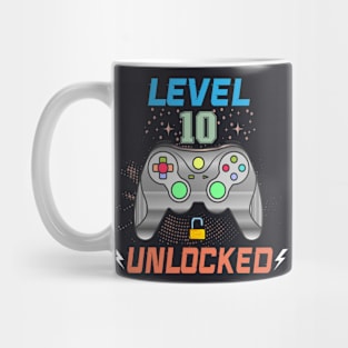 Level 10 Unlocked 10th Birthday Gamer Gifts 10 Year Old Boys Mug